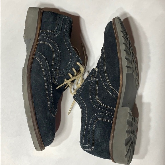 1901 Nordstrom Blue Suede Men’s Wingtip Oxford 8.5 dress shoes main image 8